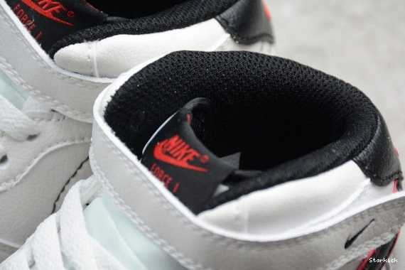 1 Force Air Nike Red 07 White Black Kids Mid 314197-101 1001